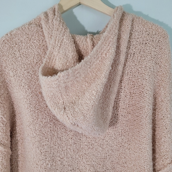 A New Day Women's Baby Pink Wool Blend Hooded Sweater Sz M Fall Winter Barbie - Picture 7 of 11